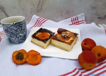 Aprikosen Quarkkuchen fertig zum Essen