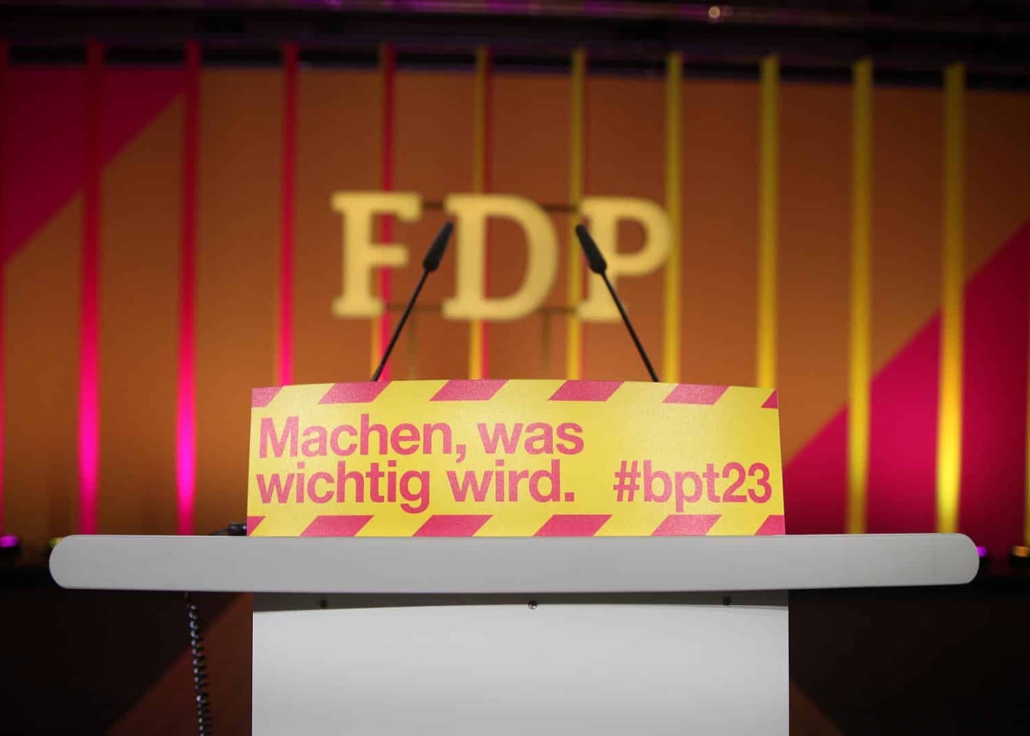 FDP-Logo auf dem Parteitag im April 2023 (Archiv), über dts