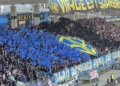 Halbzeit-Choreographie des 1. FC Saarbrücken in der Partie gegen Erzgebirge Aue , 8.4.2025