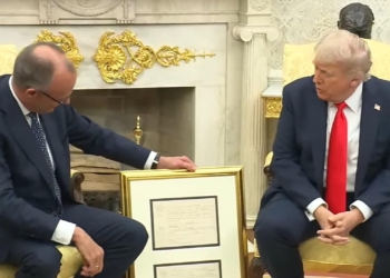 Friedrich Merz und Donald Trump am 05.06.2025