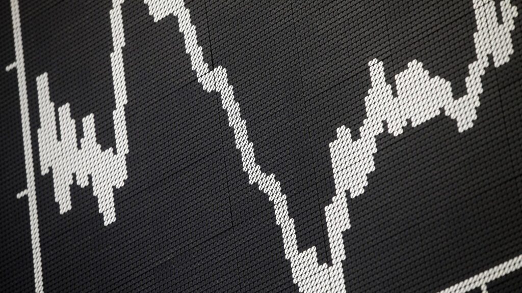 Anzeigetafel in der Frankfurter Börse