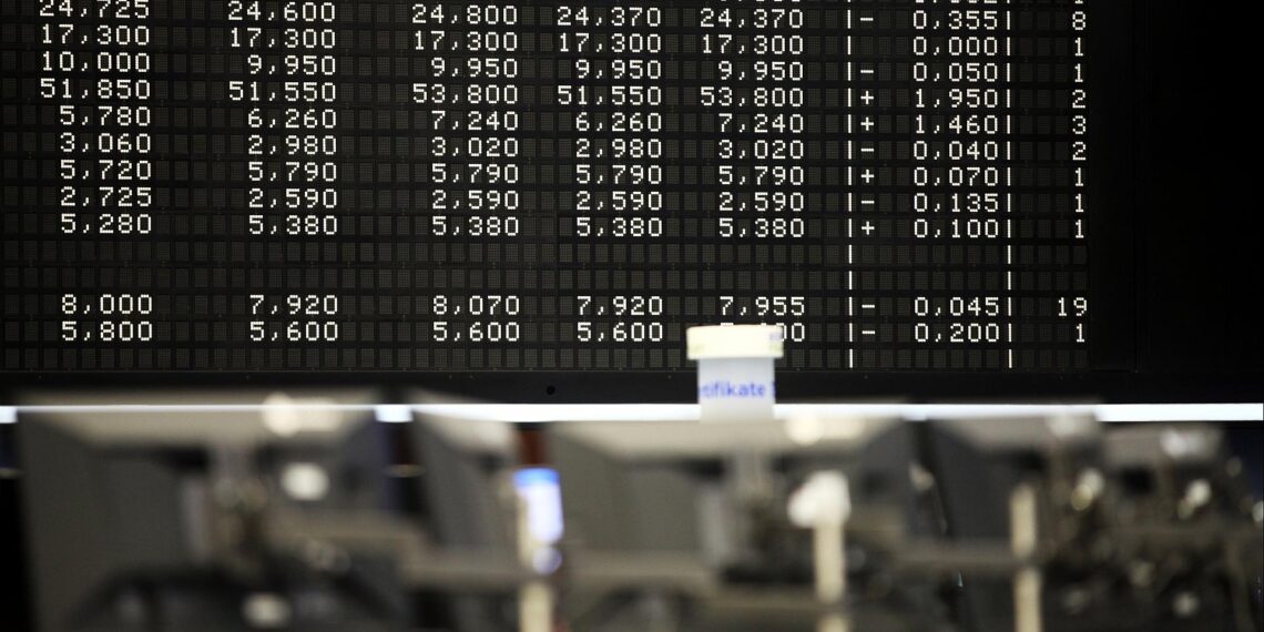 Anzeigetafel in der Frankfurter Börse