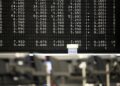 Anzeigetafel in der Frankfurter Börse