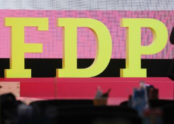 FDP-Logo auf Parteitag (Archiv)