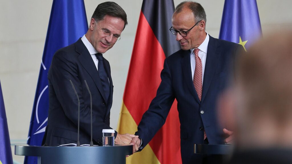 Mark Rutte und Friedrich Merz am 09.07.2025