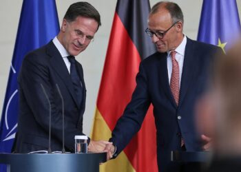 Mark Rutte und Friedrich Merz am 09.07.2025