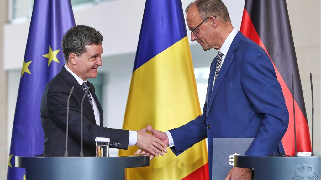 Nicusor Dan und Friedrich Merz am 18.07.2025