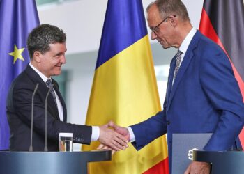 Nicusor Dan und Friedrich Merz am 18.07.2025