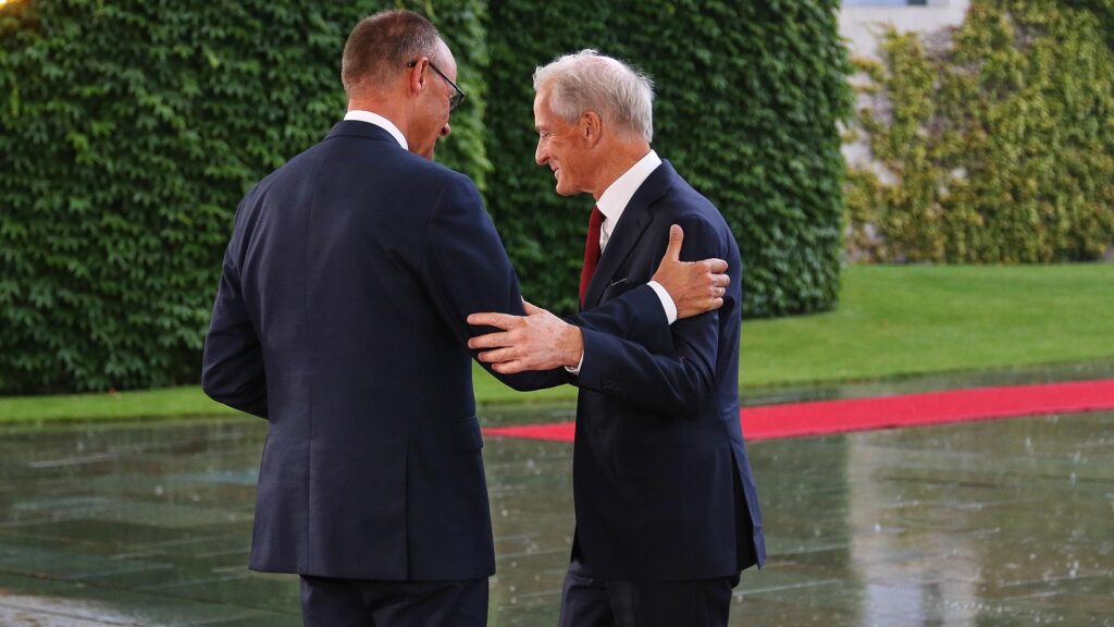 Friedrich Merz und Jonas Store am 21.07.2025