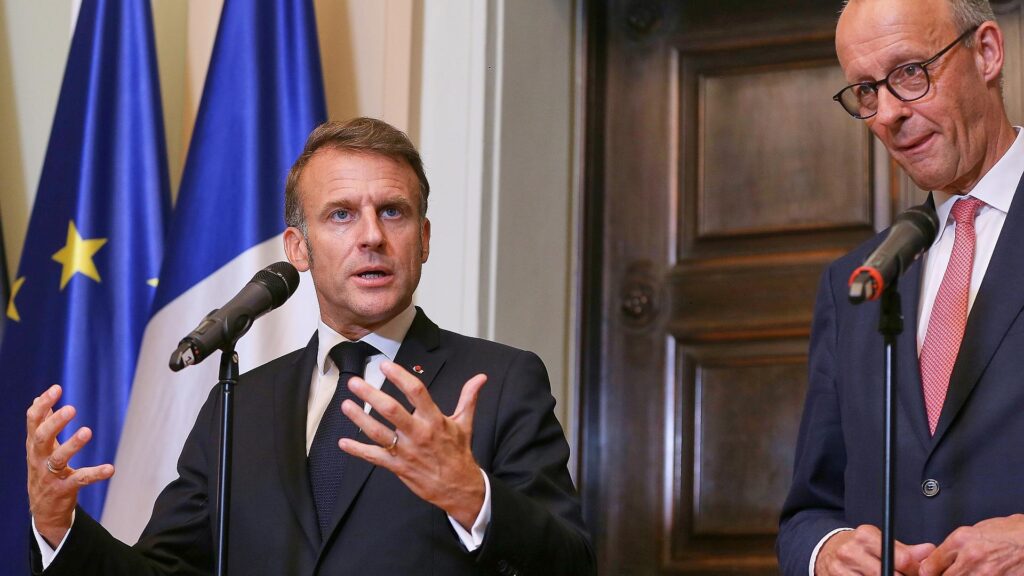 Emmanuel Macron und Friedrich Merz am 23.07.2025