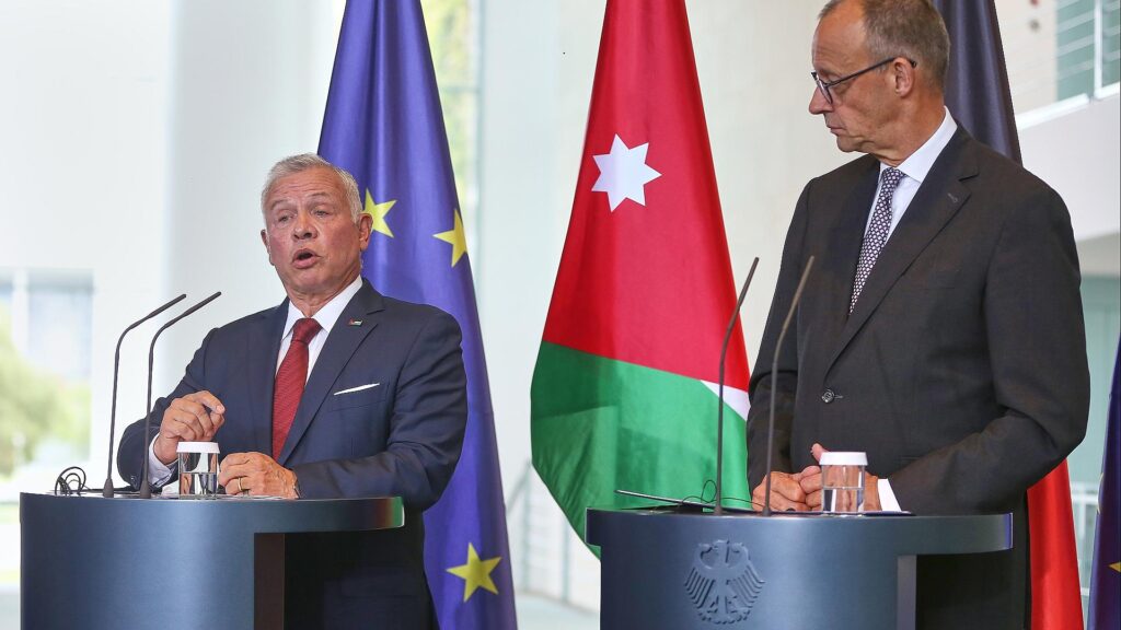 Abdullah II. bin al-Hussein und Friedrich Merz am 29.07.2025