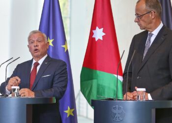Abdullah II. bin al-Hussein und Friedrich Merz am 29.07.2025