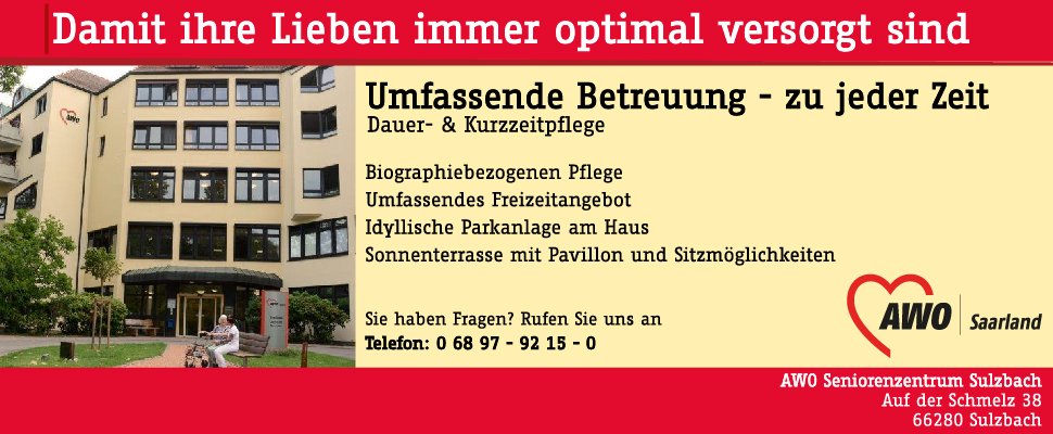 Anzeige AWO Sulzbach