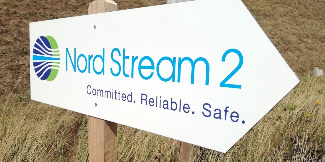 Hinweisschild Nord Stream 2 (Archiv)