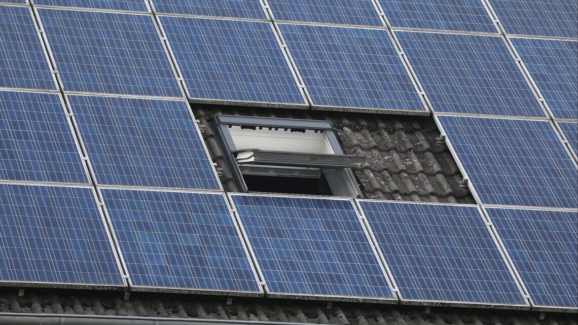 Solarzellen auf einem Dach (Archiv)
