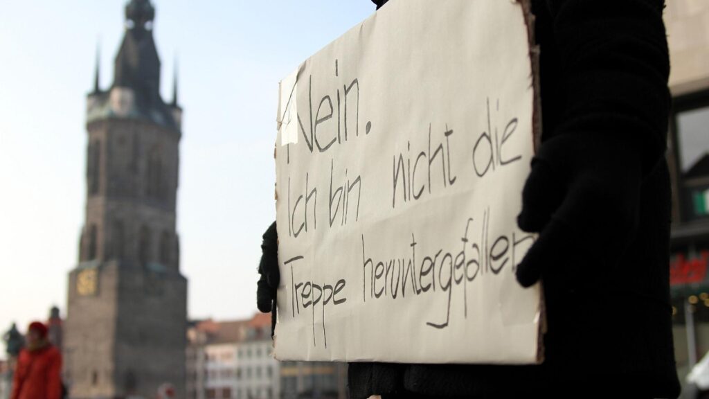 Demonstrantin gegen Gewalt an Frauen (Archiv)