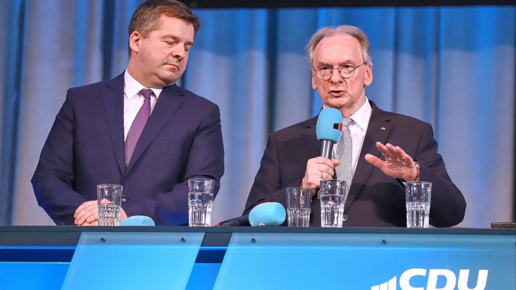 Sven Schulze und Reiner Haseloff (Archiv)