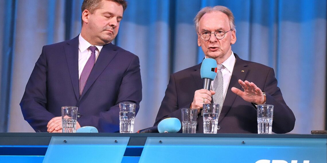 Sven Schulze und Reiner Haseloff (Archiv)