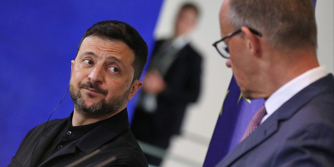 Merz lädt Trump und Europäer zu virtuellem Ukraine-Treffen ein 1 Wolodymyr Selenskyj und Friedrich Merz (Archiv)