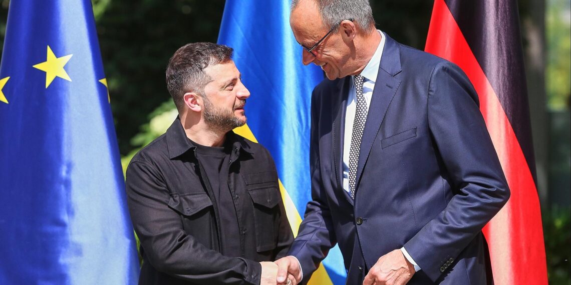 Merz empfängt Selenskyj im Kanzleramt 1 Wolodymyr Selenskyj und Friedrich Merz am 13.08.2025