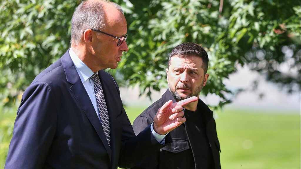 Auch Merz begleitet Selenskyj am Montag nach Washington 1 Friedrich Merz und Wolodymyr Selenskyj am 13.08.2025