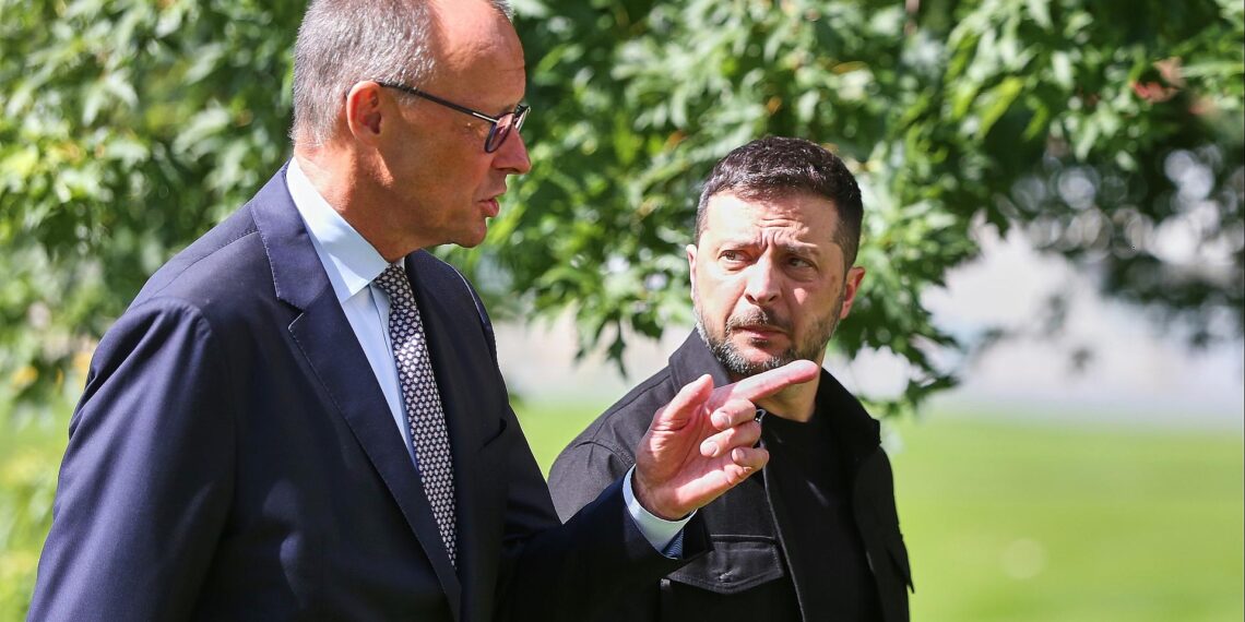 Friedrich Merz und Wolodymyr Selenskyj am 13.08.2025