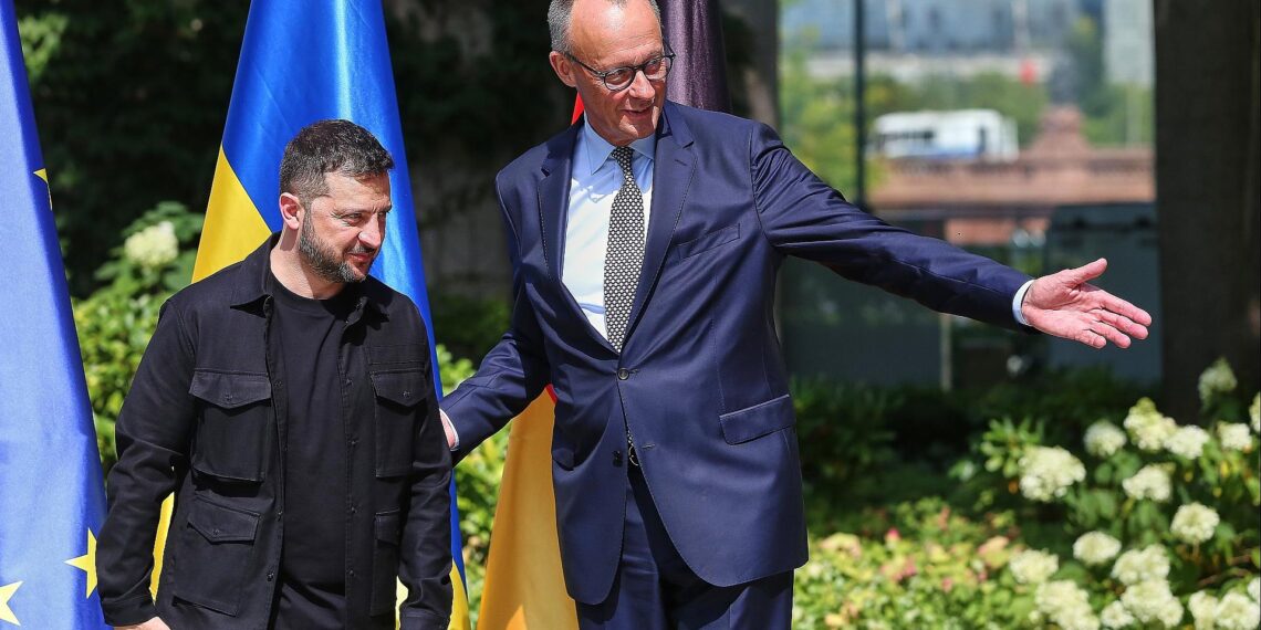 Wolodymyr Selenskyj und Friedrich Merz am 13.08.2025