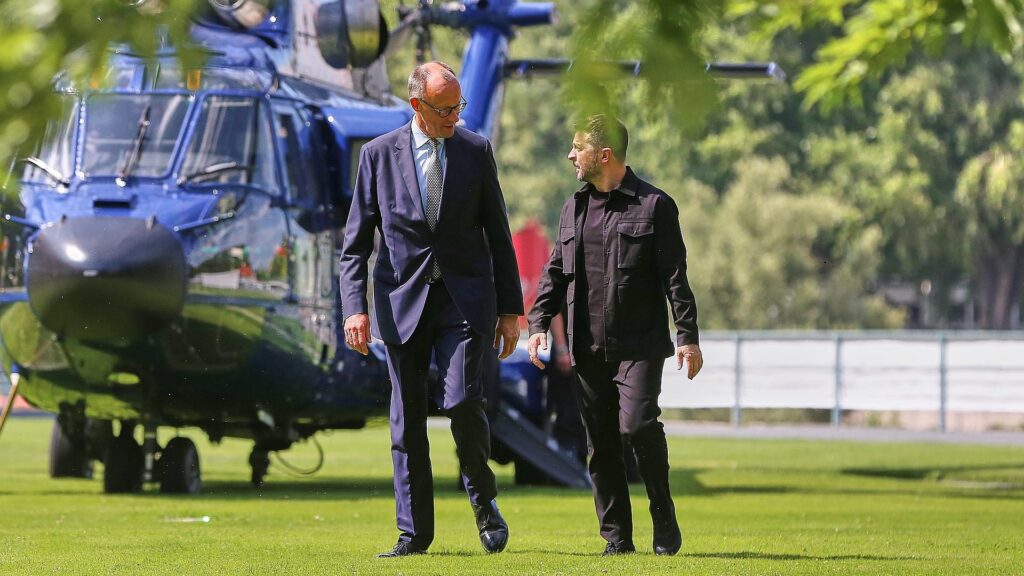 Friedrich Merz und Wolodymyr Selenskyj am 13.08.2025