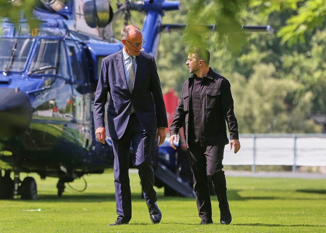 Friedrich Merz und Wolodymyr Selenskyj am 13.08.2025