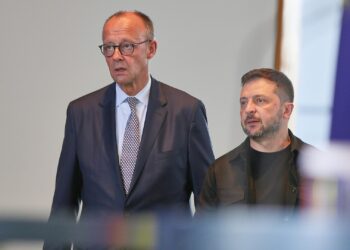 Friedrich Merz und Wolodymyr Selenskyj am 13.08.2025