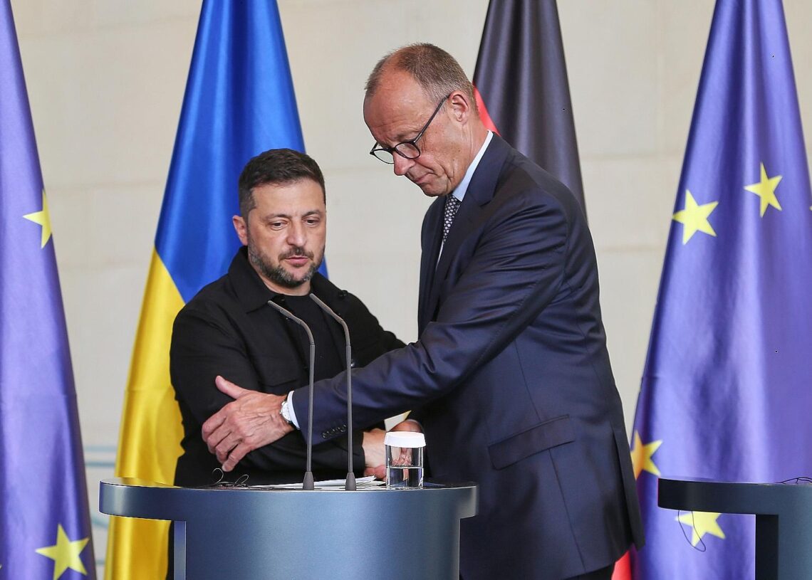 Wolodymyr Selenskyj und Friedrich Merz am 13.08.2025