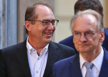 Alexander Dobrindt und Reiner Haseloff am 14.08.2025