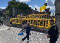 Demo der `Identitären Bewegung` während ARD-Sommerinterview am 24.08.2025
