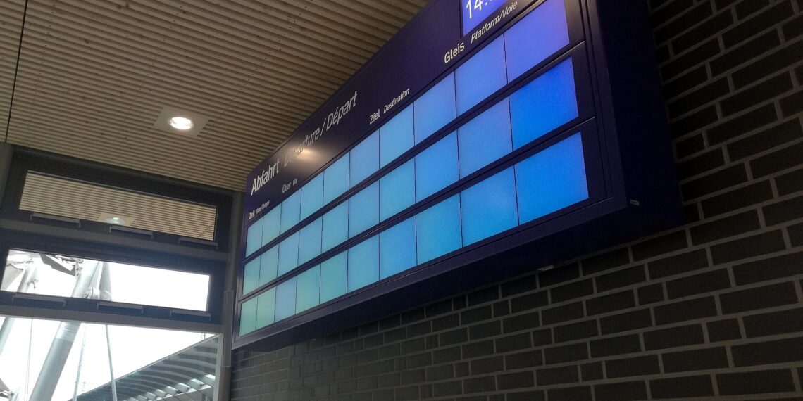 Ausgefallene Anzeigentafel bei der Bahn