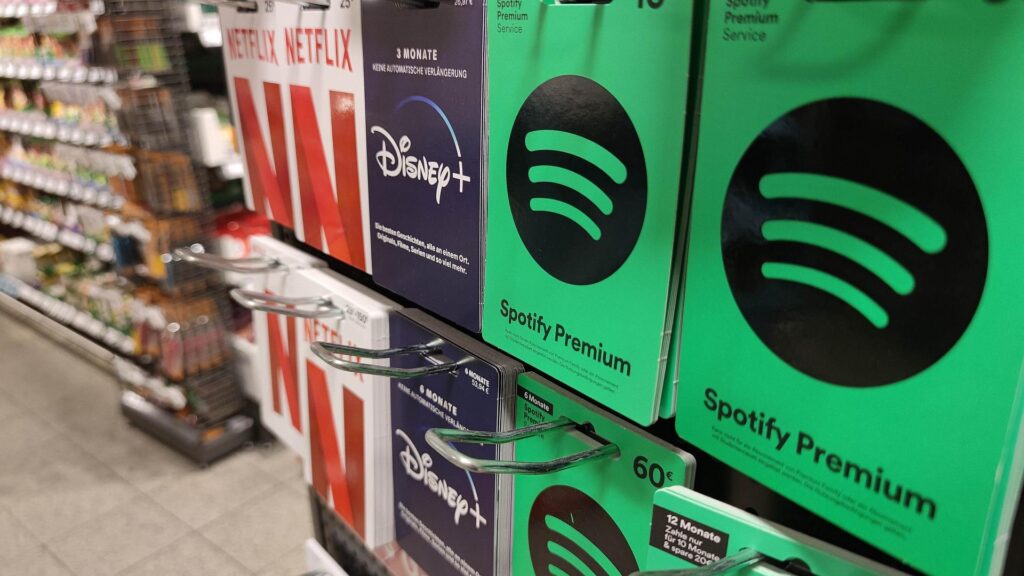 Guthaben-Karten für Streaming-Dienste (Archiv)