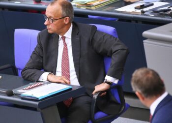Friedrich Merz und Tino Chrupalla am 17.09.2025