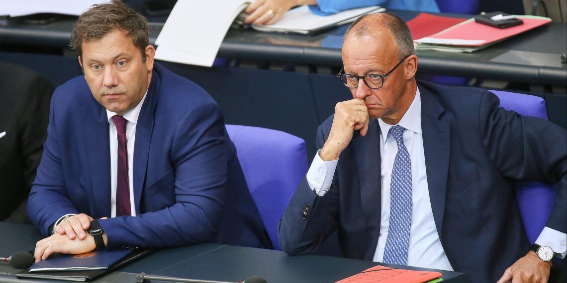 Lars Klingbeil und Friedrich Merz am 23.09.2025