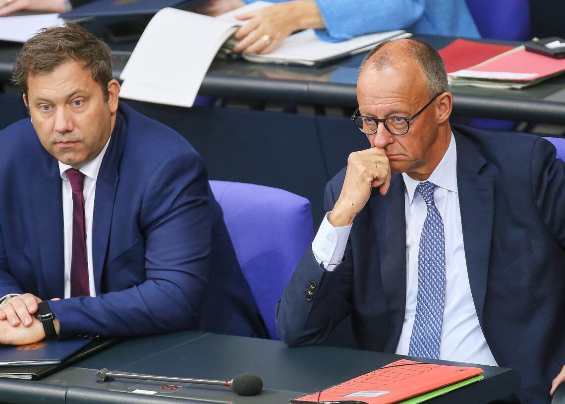 Lars Klingbeil und Friedrich Merz am 23.09.2025