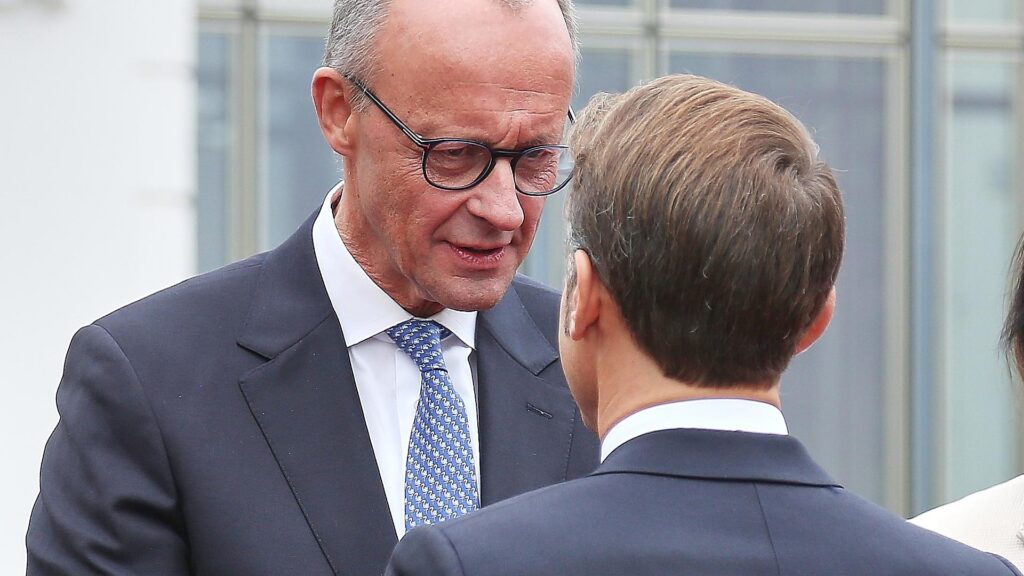 Friedrich Merz und Emmanuel Macron am 03.10.2025