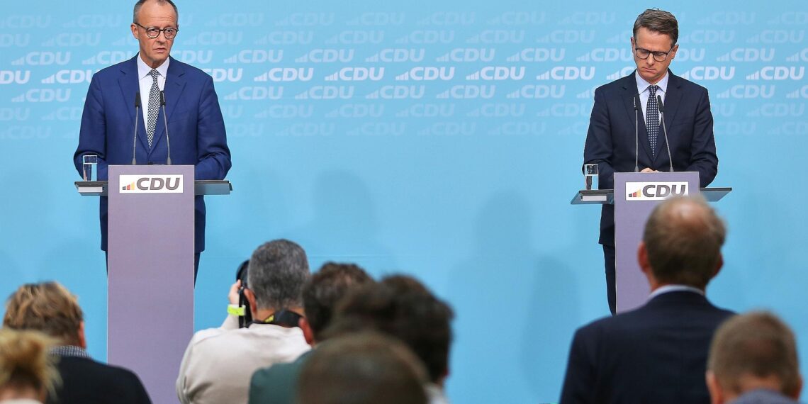 Friedrich Merz und Carsten Linnemann am 20.10.2025