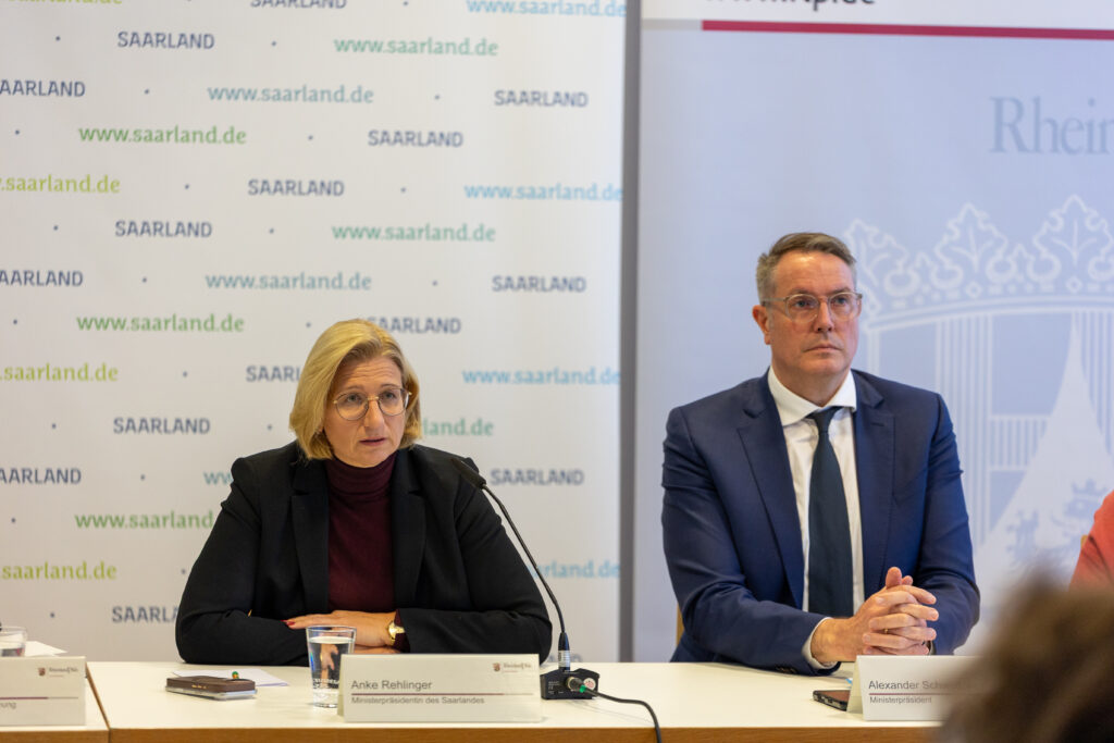Gemeinsamer Ministerrat von Rheinland-Pfalz und dem Saarland unter Leitung von Ministerpräsidentin Anke Rehlinger und Ministerpräsident Alexander Schweitzer