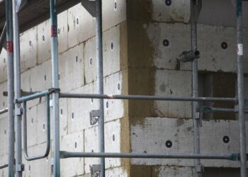 Gerüstbau für Wärmedämmung (Archiv)