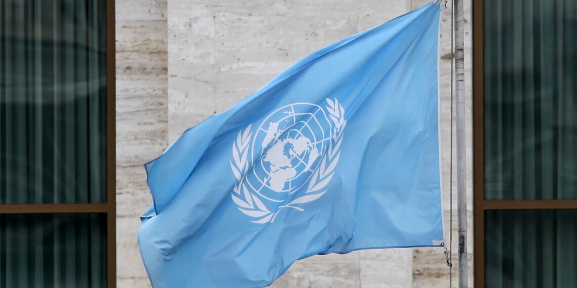 Fahne vor den Vereinten Nationen (UN) (Archiv)