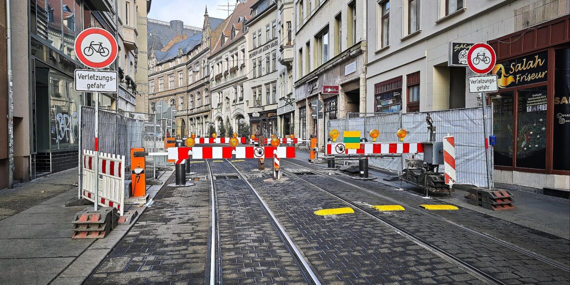 Absperrung für Weihnachtsmarkt am 26.11.2025