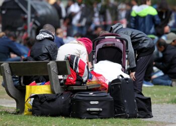 Flüchtlinge an einer Aufnahmestelle (Archiv)