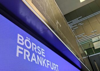 Anzeigetafel in der Frankfurter Börse