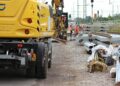 Bundesnetzagentur verhängt Zwangsgelder gegen Deutsche Bahn 10 Bauarbeiten an der Bahnstrecke Halle (Saale) - Leipzig bei Kanena (Archiv)