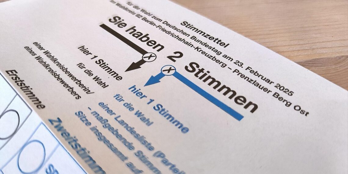 BSW-Forderung: Wahlausschuss gegen Neuauszählung der Bundestagswahl 1 Stimmzettel zur Bundestagswahl 2025 (Archiv)