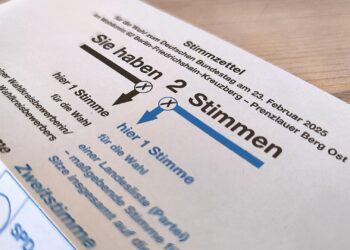 Stimmzettel zur Bundestagswahl 2025 (Archiv)