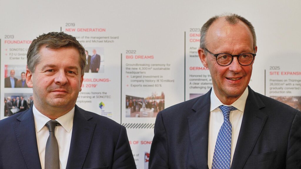 Sven Schulze und Friedrich Merz (Archiv)